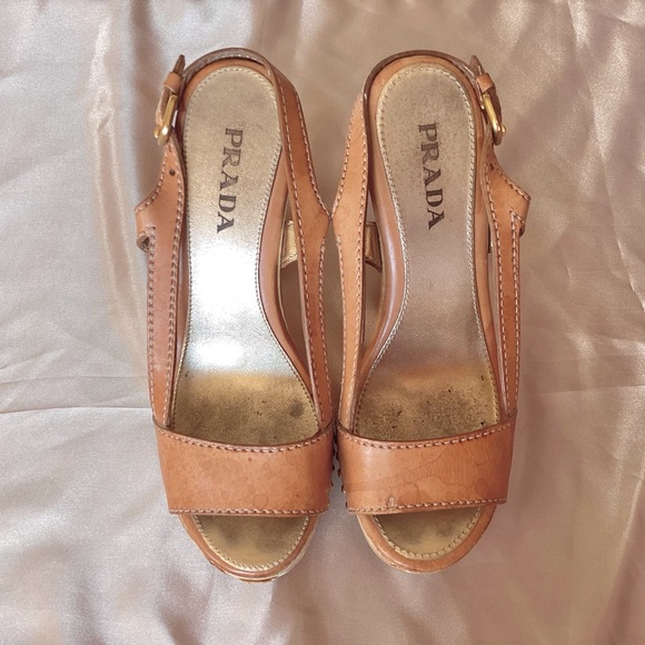 Prada BOHO Chunky Heel Platform Sandals 6.5 - Picture 1 of 7